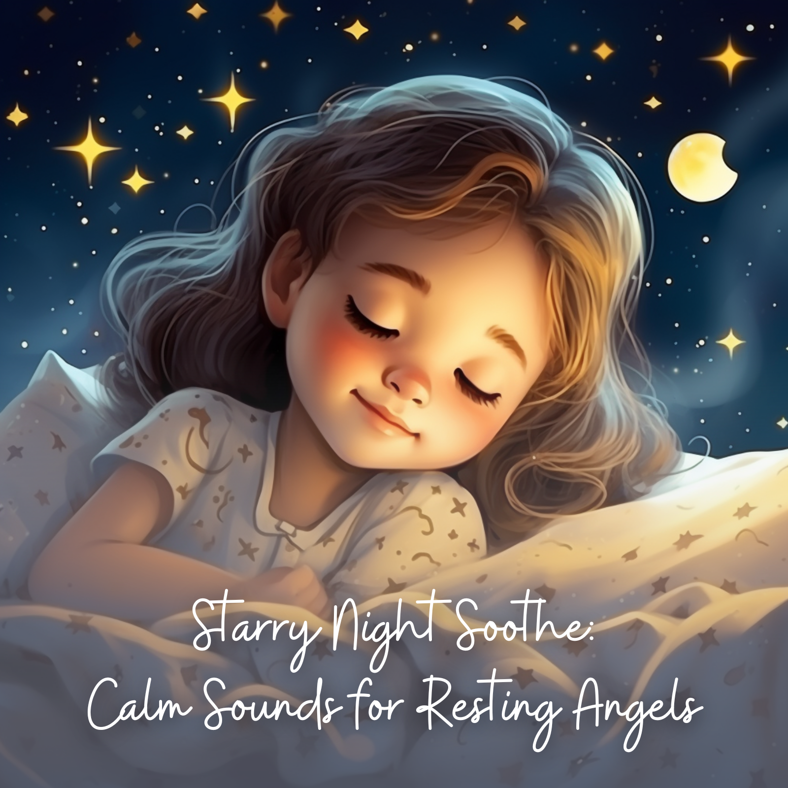 female sleeping kid wrapped in sheets, peaceful image